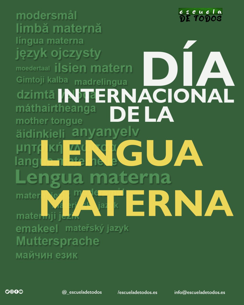Escuela de Todos: Jornada del Día Internacional de la Lengua Materna 